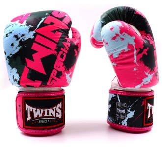 Боксерские перчатки Twins Special с рисунком (FBGVL3-61 white/pink)